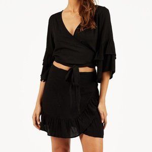 Black Oliver Wrap Skirt